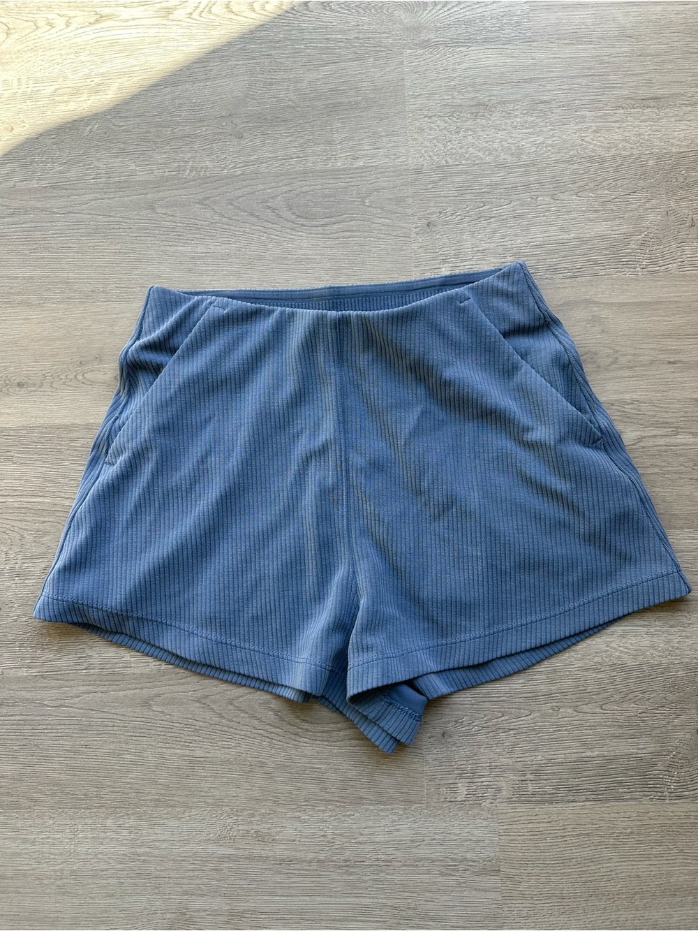 lululemon athletica Ribbed Slate Blue High-Rise Athletic Shorts